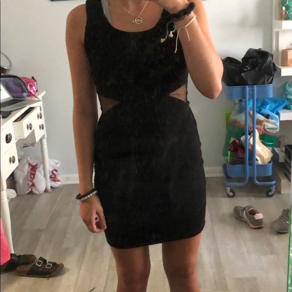 Sparkley black body con dress